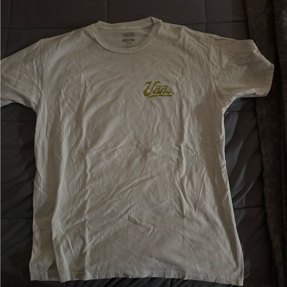 Vans White and Yellow Logo T-Shirt